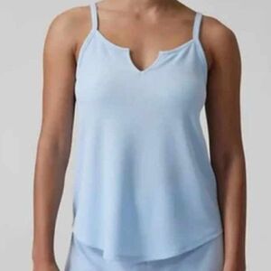 Athleta Wind Down Sleep Cami - Waffle Light Blue